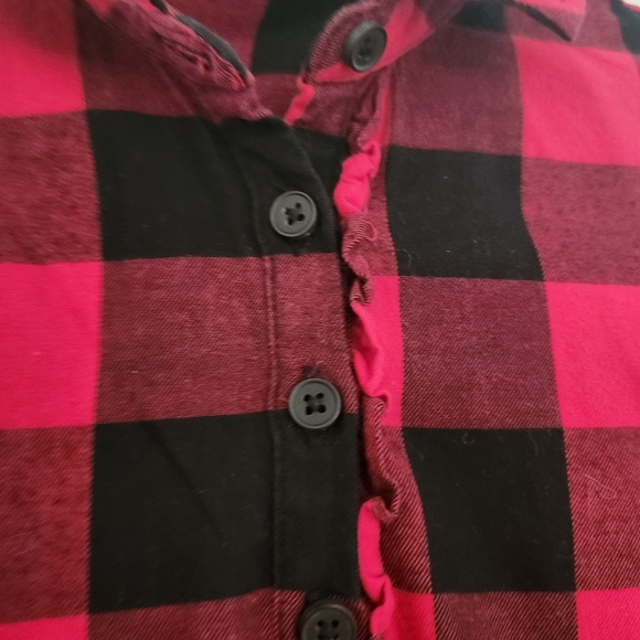The Children's Place Winter Red & Black Kid Plaid Ruffle Dress Sz 10-12 Holidays - Picture 4 of 8